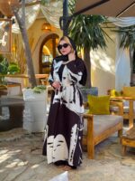 پلیسه طرح سفید مشکی