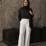 شومیز مشکی مرواریدی