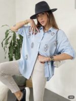 شومیز ابی کار شده